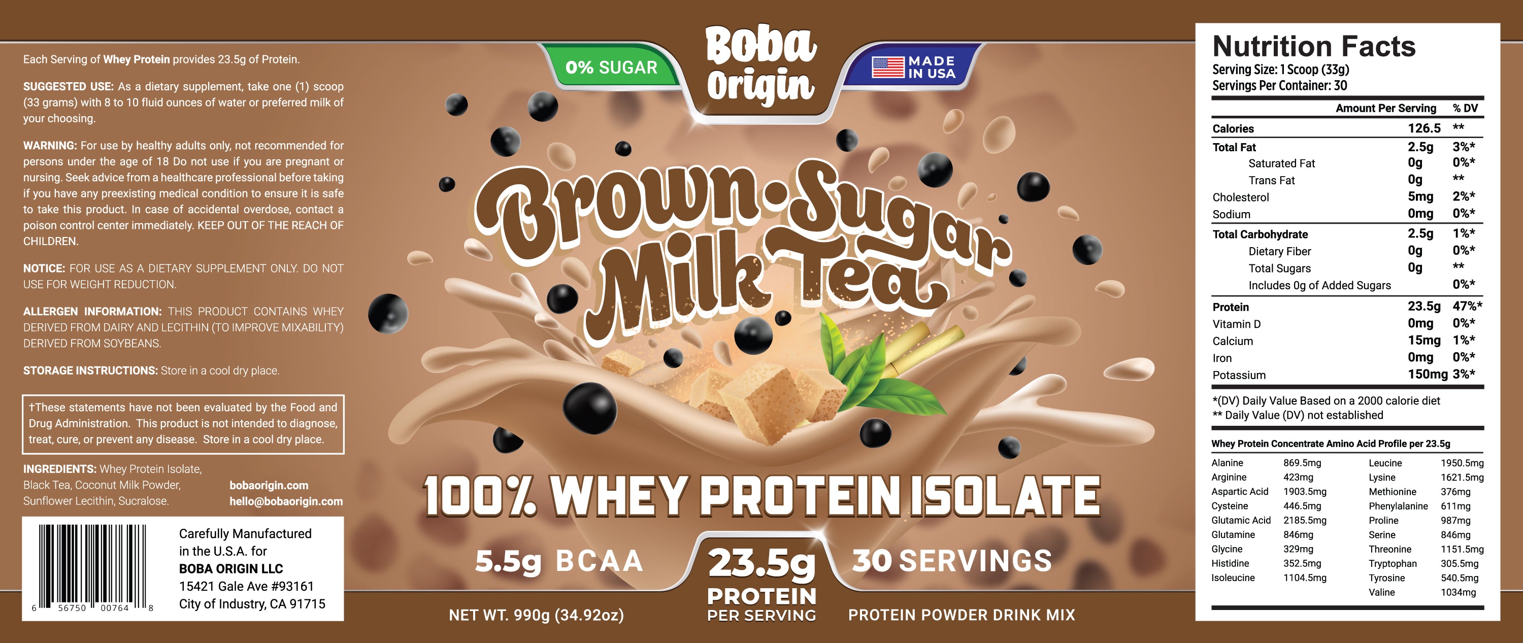 Boba Milk Tea Whey Protein Isolate