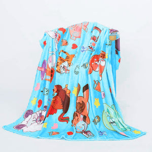 Fleece Cute Boba 12 Chinese Zodiac Throw Blanket, 60x50"