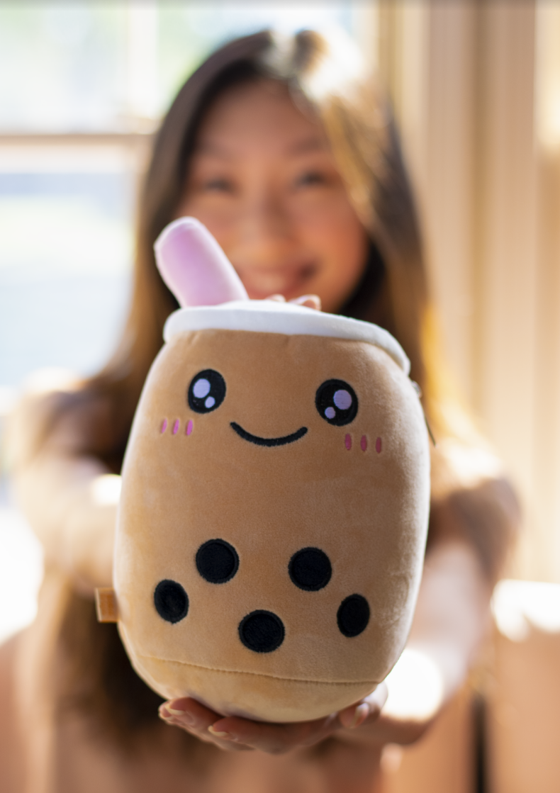 The Original Happy and Mad Reversible Secret Pouch Boba Plushie Boba Origin